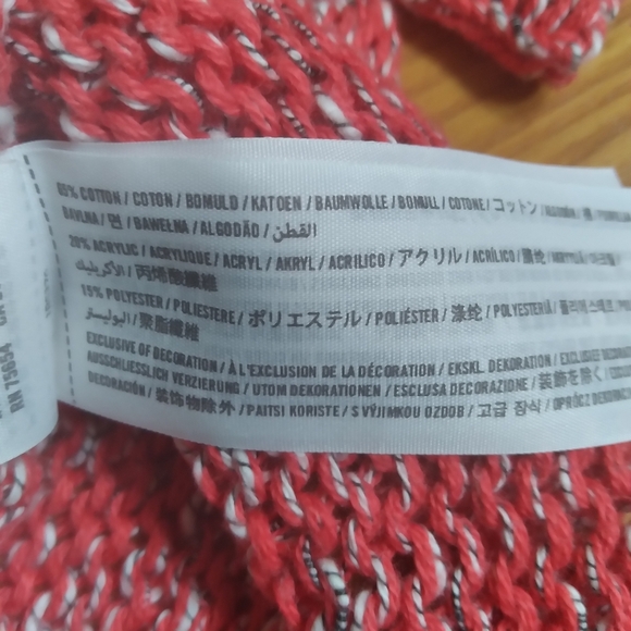 Abercrombie & Fitch Coral Open Knit Crochet Beachy Boho Knit Sweater - Picture 6 of 6